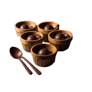 A set of Ice Cream cup & Spoon (6 Cups and 6 Spoons)